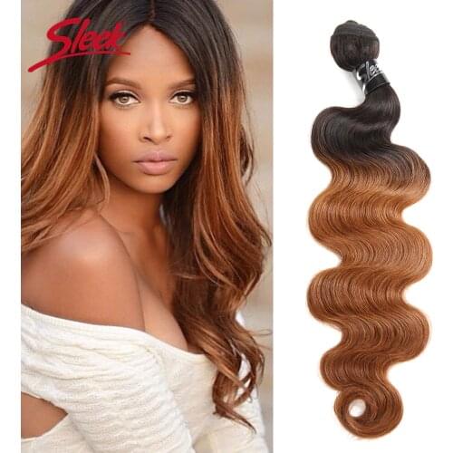 Sleek Ombre Mink Brazilian Hair Body Wave Human Hair Weave Bundles Hair Deal T1B/30 Two Tone Remy Bundles Hair Extensions