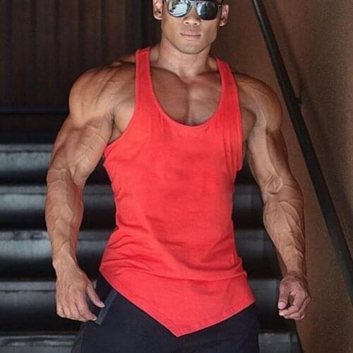 Brand Solid Color Clothing Gym Tank Top Men Fitness Sleeveless Shirt Cotton Blank Muscle Vest Bodybuilding Stringer Tanktop New