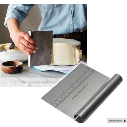 DHL 50pc High Quality Stainless Steel Pizza Dough Scraper Cutter Kitchen Flour Pastry Cake Tool Scale Pasty Scraper Blade Tool