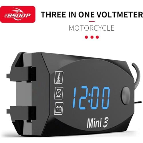 LED Electronic Watch 12V Universal Clock Thermometer IP67 Waterproof And Dustproof Large Screen Digital Display With Fixed Base