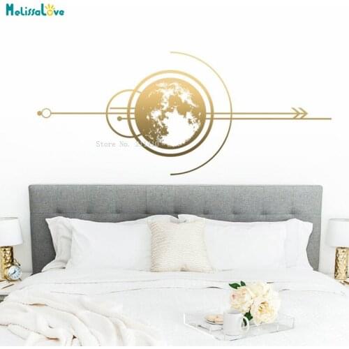 Geometric Moon Wall Sticker Moon Decals Arrow Home Art Decor Simple Modern Decor Phases Space Poster Exquisite YT5077