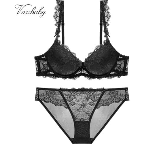 New Europe Girl Sexy Lace Bra Set Gather Adjustable Underwear Sets For Women A B C Cup