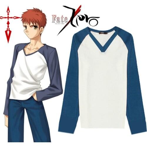 Fate/stay night Cos Cartoon Anime Emiya Shirou Cosplay Summer Top Long sleeve T-shirt Halloween Man Female Cosplay Costume Shirt