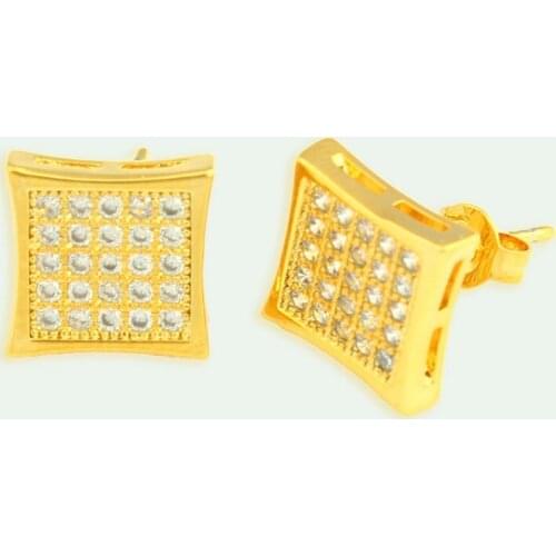 Best sale Gold color Shiny Crystal Colorful Stud Earring Charm Rhinestone Earrings Jewelry For Women
