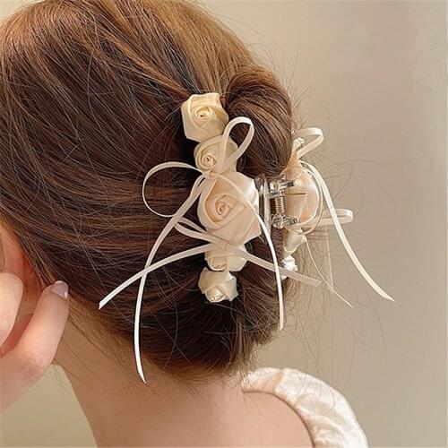 Fashion retro three-dimensional rose hairpin, back of the head, sweet and lovely fairy hairpin