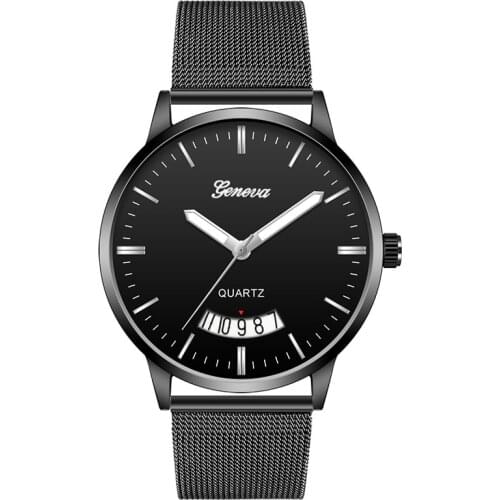 Fashion Mens Watch Calendar Male Clock Simple Quartz Mesh Belt Relogio Masculino Watches for Men 2019 Wrist watch