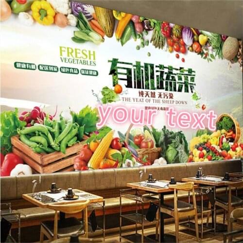 Custom Organic Vegetables Wall Paper Supermarket Farmers Market Industrial Decor Background Mural Wallpaper Papel De Parede 3d