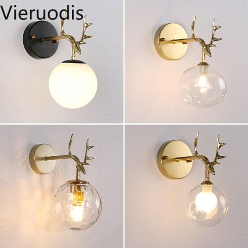 Nordic Antler LED Wall Sconce Interior Wall Light for Bedroom Bedside Living Room Background Stairs Home Decor Wall Mirror Lamp