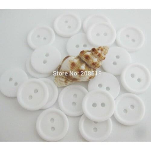 NBNOSW 15mm White Buttons 2 holes 100pcs/lot apparel accessories children Garment button sewing supplies