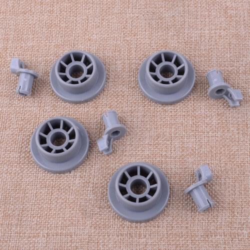 4Pcs Dishwasher Lower Rack Basket Dishrack Wheel Roller Axle Stud Kit Assembly Replacement Fit For Bosch Replacement 165314