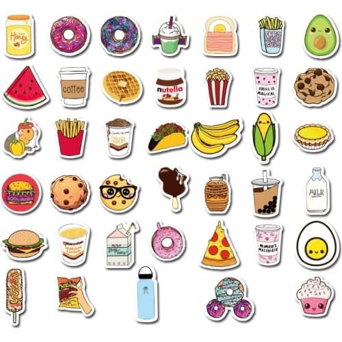New 40pcs Kawaii Delicious Food Paper Sticker Decoration Backpack Notebook Laptop Car Scrapbooking Phone Decal Toy for children