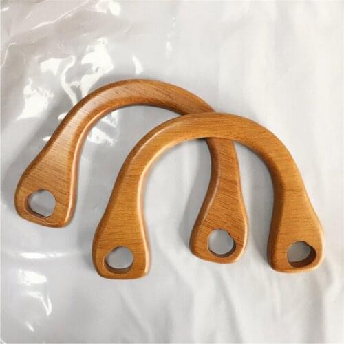 One Pair Wood Bag Handle Craft Bag Accessories Handbag Handles For DIY Handmade Bag Arc Handle Customize Your Own Bag