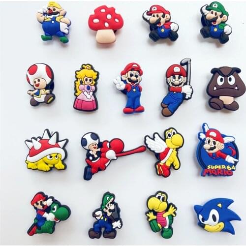 Single Sale 17pcs PVC Shoe Charms,Shoe Buckles Accessories Fit Bands Bracelets Croc JIBZ,Kids Party X-mas Gifts