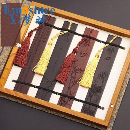 Retro Bookmarks Graduation Gift Chinese Wood Bookmarks Custom Creative Gifts Business Suite Mahogany Bookmarks M050