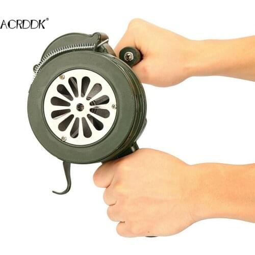 Hand Crank Siren Horn 110dB Manual Operated Metal Alarm Air Raid Emergency Safety FC