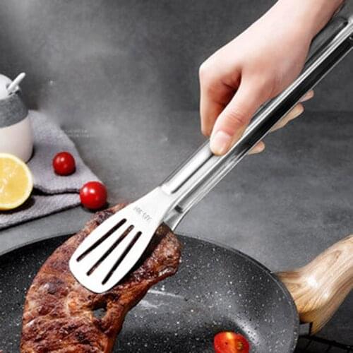 Stainless steel food tongs thickened food tongs barbecue tongs steak buns bread kitchen barbecue tongs