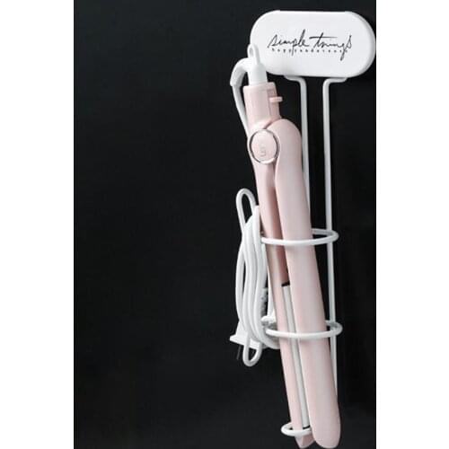 Curling Iron Wall-Mount Hair Dryer Holder Hair Straightener Rack Metal Simple Blow Dryer Storage Bathroom Hair Dryer Shelf