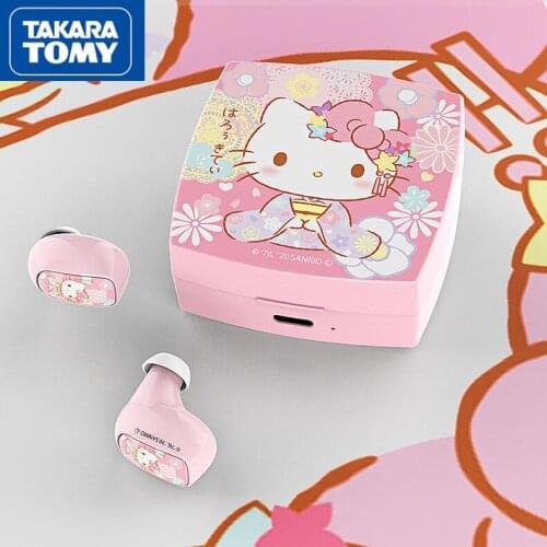 TAKARA TOMY fashion cute cartoon Hellokitty bluetooth headset simple girl style solid color headset
