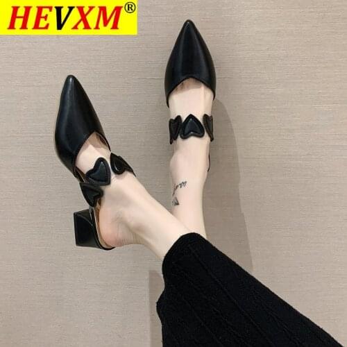Spring/Summer New Pointed Toe Shoes Women Slippers Fashion Heart Mules Outdoor Casual Shoes House Slippers Zandalias De Mujer