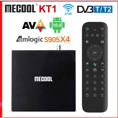 Mecool KT1 DVB-T/T2 Android 10 TV BOX Google Certificated Android 10.0 Smart 4K Media Player Amlogic S905X4 AV1 2T2R Dual WIFI