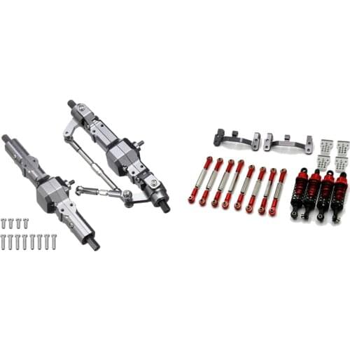 Pull Rod Tie Rod Pull Rod Base Shock Absorber for WPL B14 B24 C14 C24 C34 1/16 & Metal Front & Rear Bridge Axle Gear Box