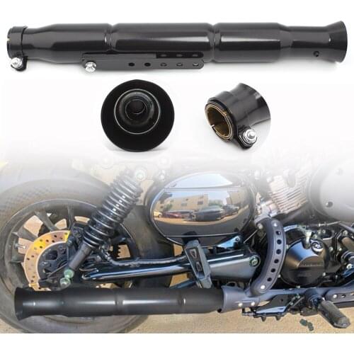 Universal Black Motorcycle Retro Mufflers Silencer Motorbike Exhaust Pipe Megaphone Style For Chopper Bobber Cafe Racer Custom