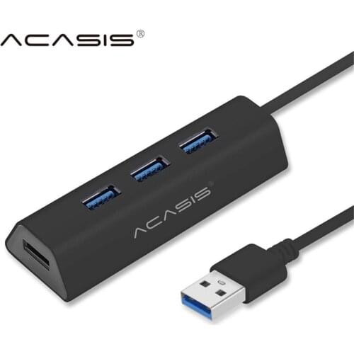 Acasis USB 3.0 Hub 4 Port Aluminum Multi USB Hub 3,0 with Power Adapter USB Splitter Adapters for PC Computer Accessories#25