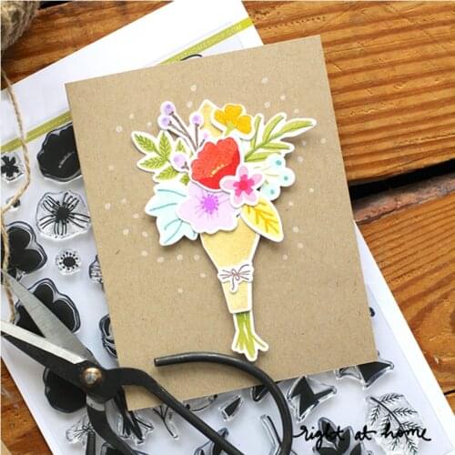 Spring Bouquet Transparent Clear Silicone Stamp/Seal for DIY ScrapbookingPhoto Album Decorative Cards Making Stamps 6x8inches