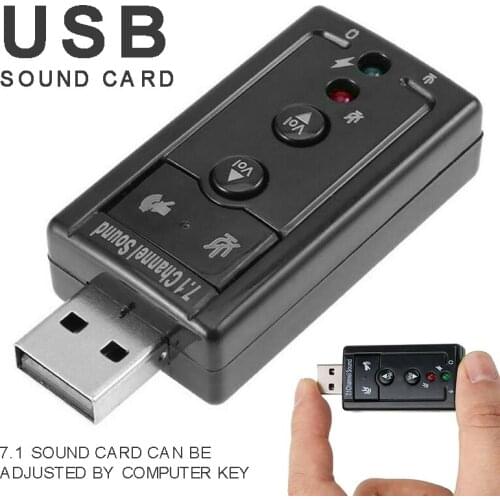 Mini USB 2.0 Type A Audio Sound Card Adapter External Cable for PC Laptop Mic Speaker 7.1 Channel Audio Convertor Accessories