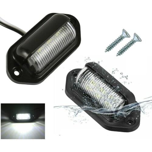 Waterproof 6 LEDs License Plate Light Rear Light Trailer Step Lamp for Car Boat RV Truck 12V License Plate Light