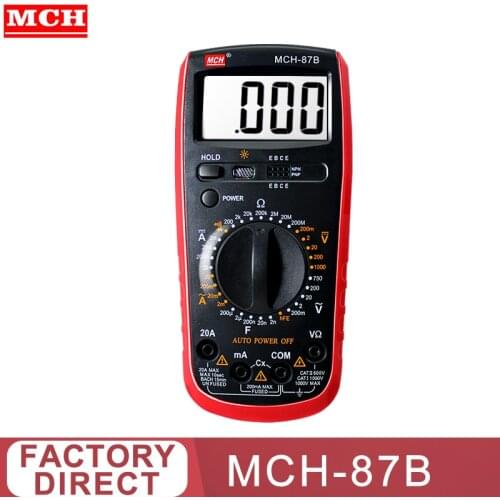High Precision Digital Multimeter Electrician Household Maintenance Handheld Digital Display Burn Protection MCH-87C Multimeter