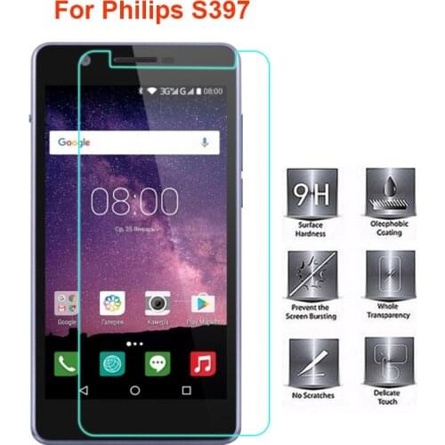 For Philips S397 Glass Screen Protector For Philips S397 5.76" Tempered Glass Phone Film Protective Glass Cover case