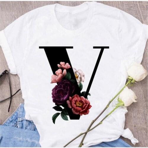 Summer Harajuku WomenT Shirt A B C D Letter Print Fashion Tshirt Woman Casual Short Sleeve Tops Female T-shirt Clothes