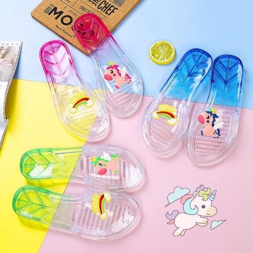 2020 Summer Designer Sandals Kids Transparent Flip Flop Parent-Child Shoes Cute Cartoon Slippers Girls Fruit Bathroom Flip Flop
