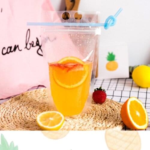 2020 Summer Cold Drinking Straws And Beverage Bags Transparent Zipper Bag Straws Food Fresh Keeping Kitchen Bar Accessories Z41