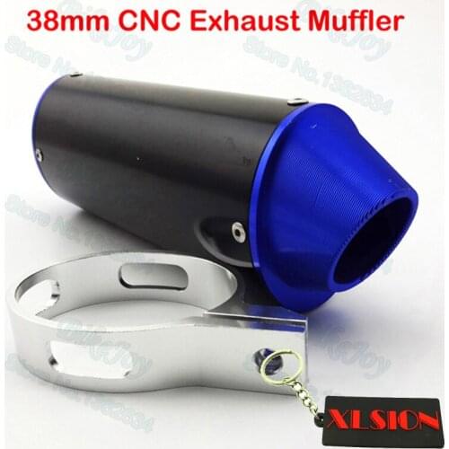 38mm CNC Exhaust Muffler with Clamp Blue For 50cc 70cc 90cc 110cc 125cc DHZ YCF SSR Pit Dirt Bike ATV Quad Motorcycle Motocross