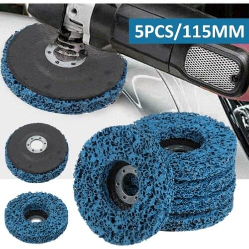 5pcs 115mm Poly Strip Wheels Discs Blue Abrasive Wheel Grinder Strip Discs Paint Rust Removal Clean For Right Angle Grinder Tool