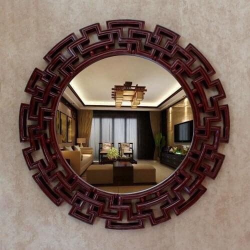 68cmx68cm European Retro Mirror Wall Decoration Mirror Toilet Bathroom Mirror Large round Mirror