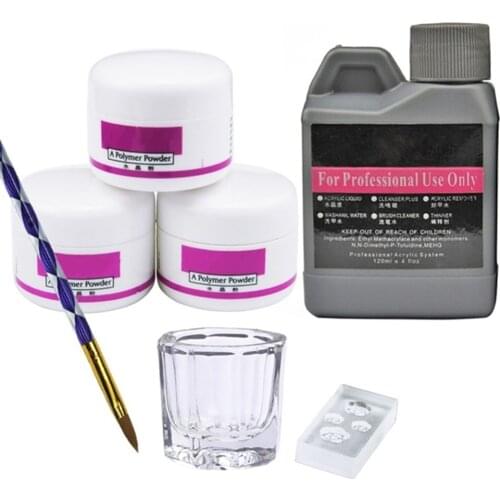 7/set Acrylic Powder Crystal Nail Art Polymer Tips Builder Manicure Acrylic Liquid Nail Art Professional Use DIY Acrylic 3DMold