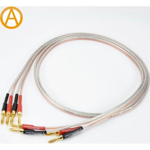 ANAUDIOPHILE 4N OFC Speaker Audio Cable Oxygen Free Copper Speaker Cable Gold Plated Banana Plugs,Selectable Length