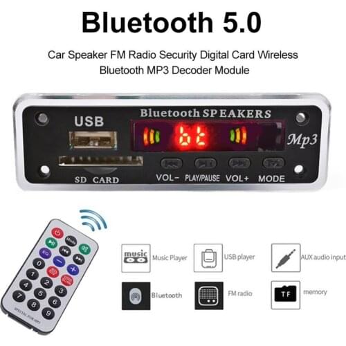 Car Speaker FM Radio Security Digital Card Wireless Bluetooth MP3 Decoder Module