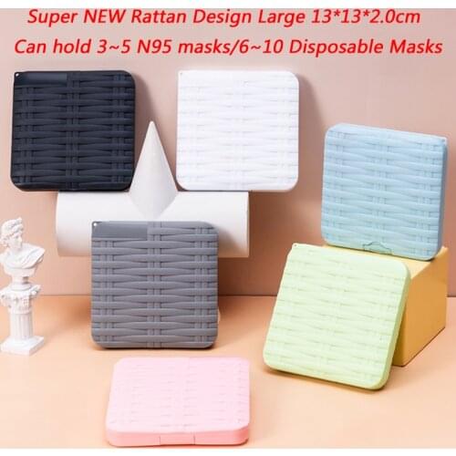 Super NEW Rattan Disposable mask case mask storage case mask storage box organizer N95 Mask Storage Face mask storage case