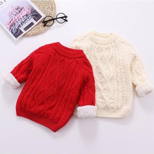 Childrens Sweaters Baby Boys and Girls Knitting Coats Kids Long Sleeve Velvet Warm Jackets Toddler Girl Turtleneck Sweaters Top