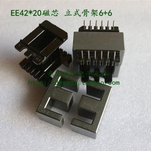 EE4220 core supporting vertical 6+6 bakelite skeleton transformer ferrite core EE42 material PC40