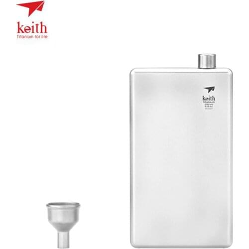 200ml Keith Pure Titanium Hip Flask Flagon Sport Bottle PortableOutdoor Camping Pot Bottle Drinkware Sports Bottles Ti9307