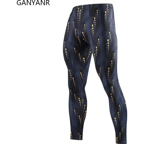 GANYANR Compression Pants Running Tights Men Leggings Sportswear Fitness Sport Sexy Basketball Yoga Workout Training Football