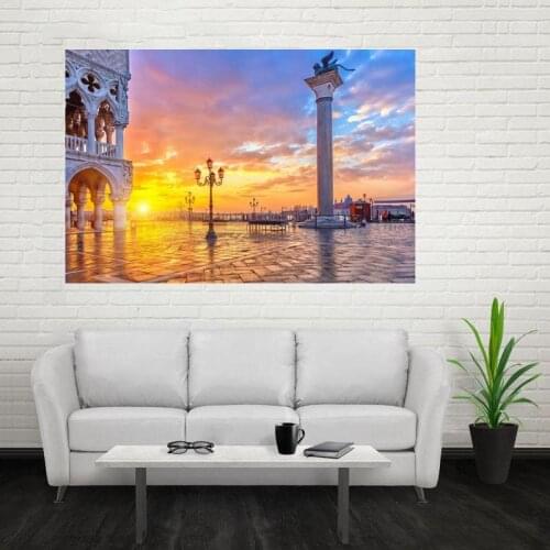 Nice New Venice View Poster Custom Canvas Poster Art Home Decoration Cloth Fabric Wall Poster Print Silk Fabric Print