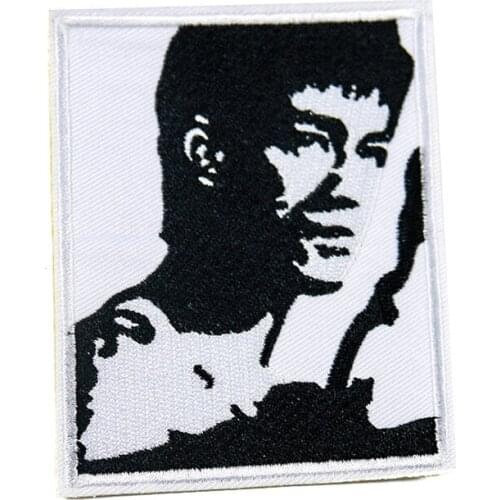 Creative Bruce Lee Embroidery Applique Iron On Patches For Clothing Badge Patch Martial Arts Clothes DIY Apparel Sewing Decor