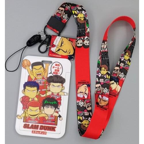 JF1080 Cartoon Anime Creative Lanyard Card Holder Student Hanging Neck Phone Lanyard Badge Subway Access Card Holder Accessories