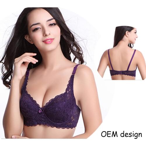 Lace Bras for Women Lingerie BH Sexy Bralette Pad Bra Plus Size Straps Backless Bras Large Size D Cup